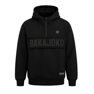 Bluza czarna z kapturem bakajoko kangur 3D